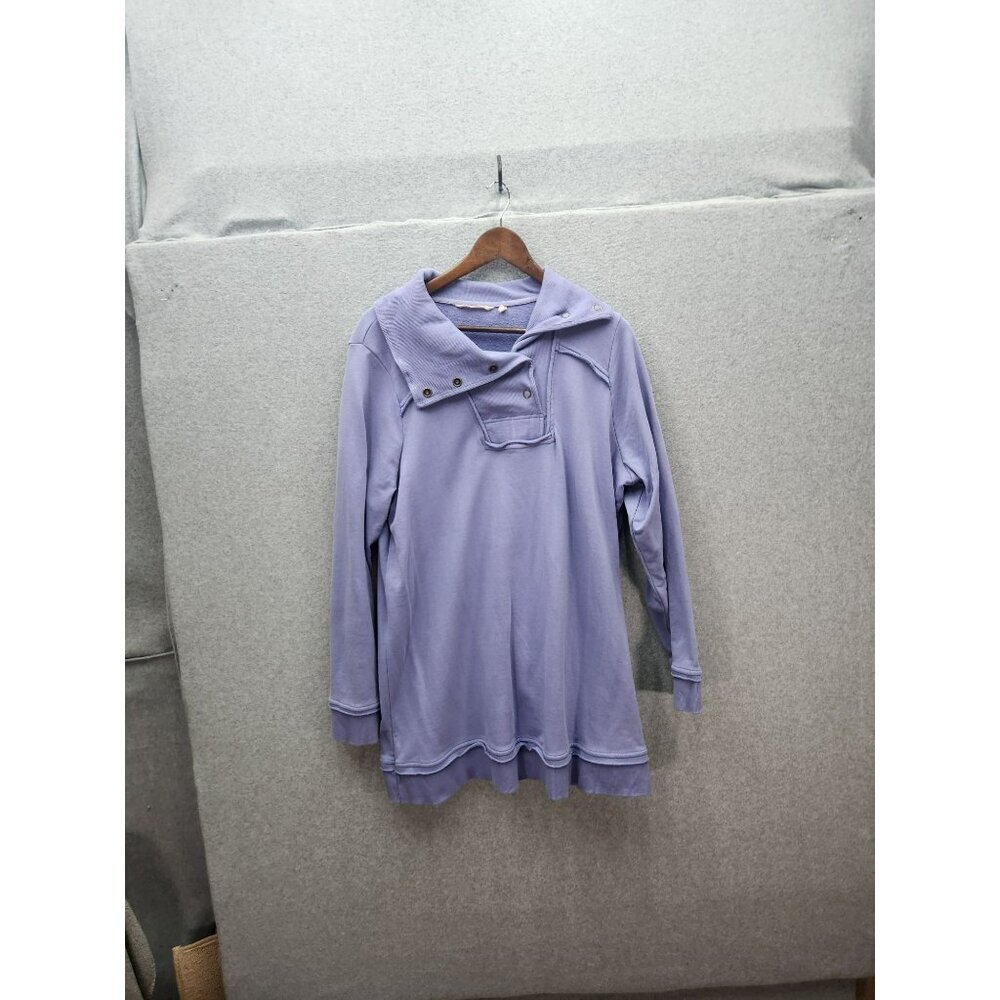 Soft Surroundings Womens Lavender Pullover Sweater 1X Cotton/Polyester Blend